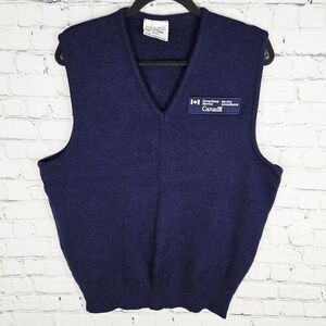 VINTAGE | 100% wool knit v-neck "Correctional Service Canada" costume vest
